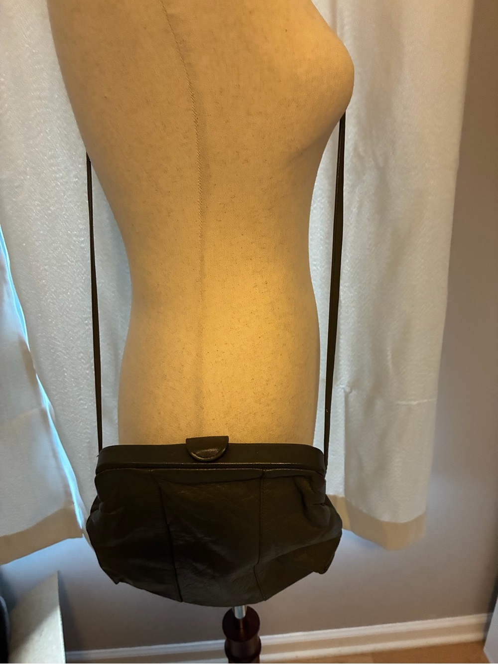 Classic Green Leather Crossbody Bag